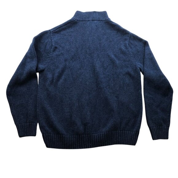 Chaps Mens Sweater Size XL Long Sleeve High Neck Henley Long Sleeve Blue Knit - Picture 2 of 13